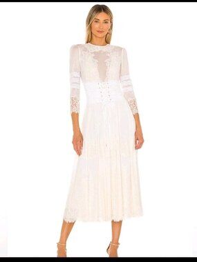 We are HAH Hidden Gem Dress in Walking On Eggshells Cream New Sz M